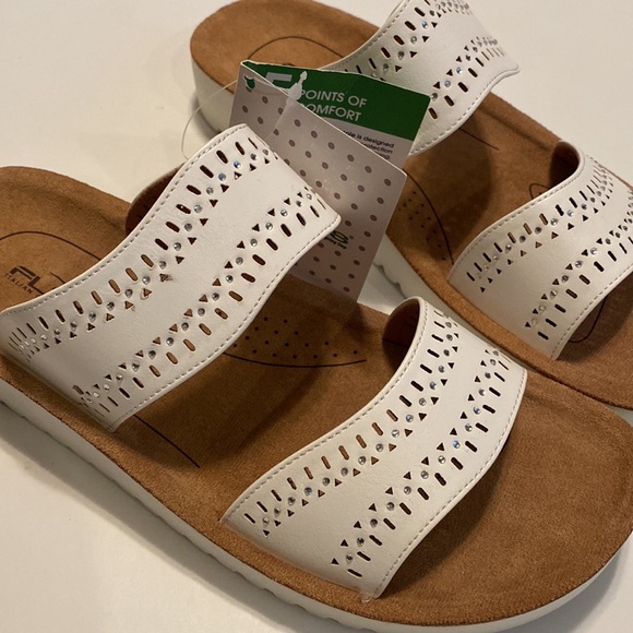 Flexus by Spring Step SZ 8.5 Bayshore White Slides Sandals NIB - Picture 3 of 14